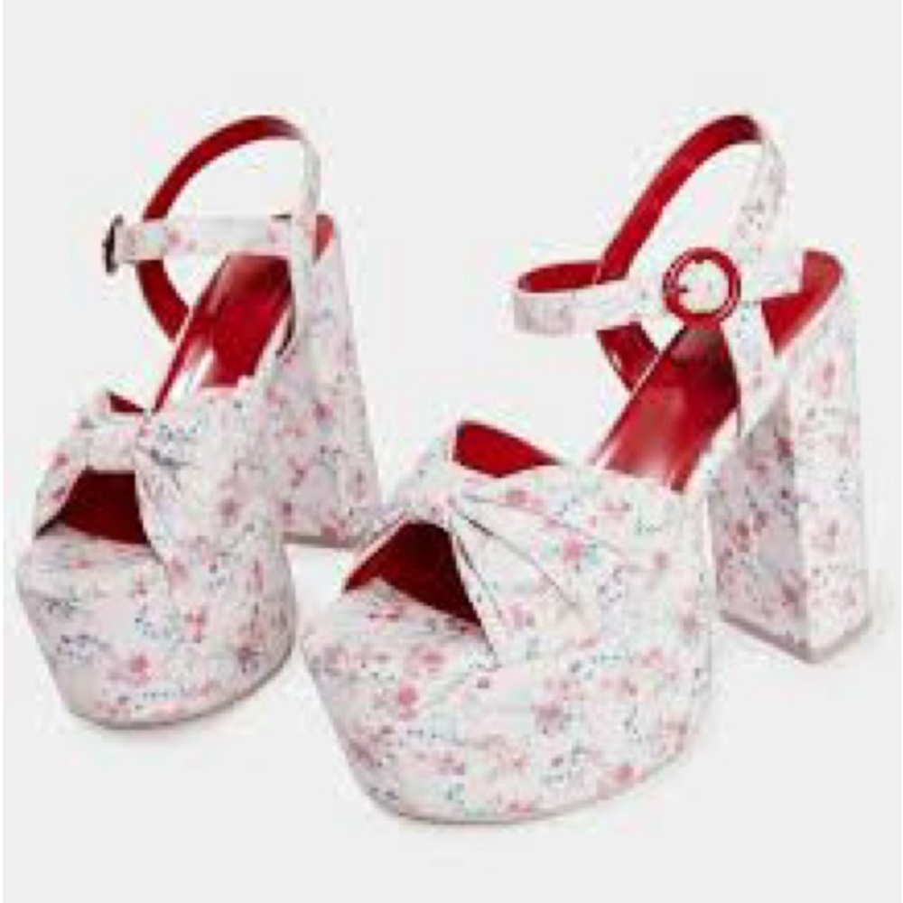 ‼️NWT‼️Dolls Kill X Sugar Thrillz Floral Platform Sandals Size 8
